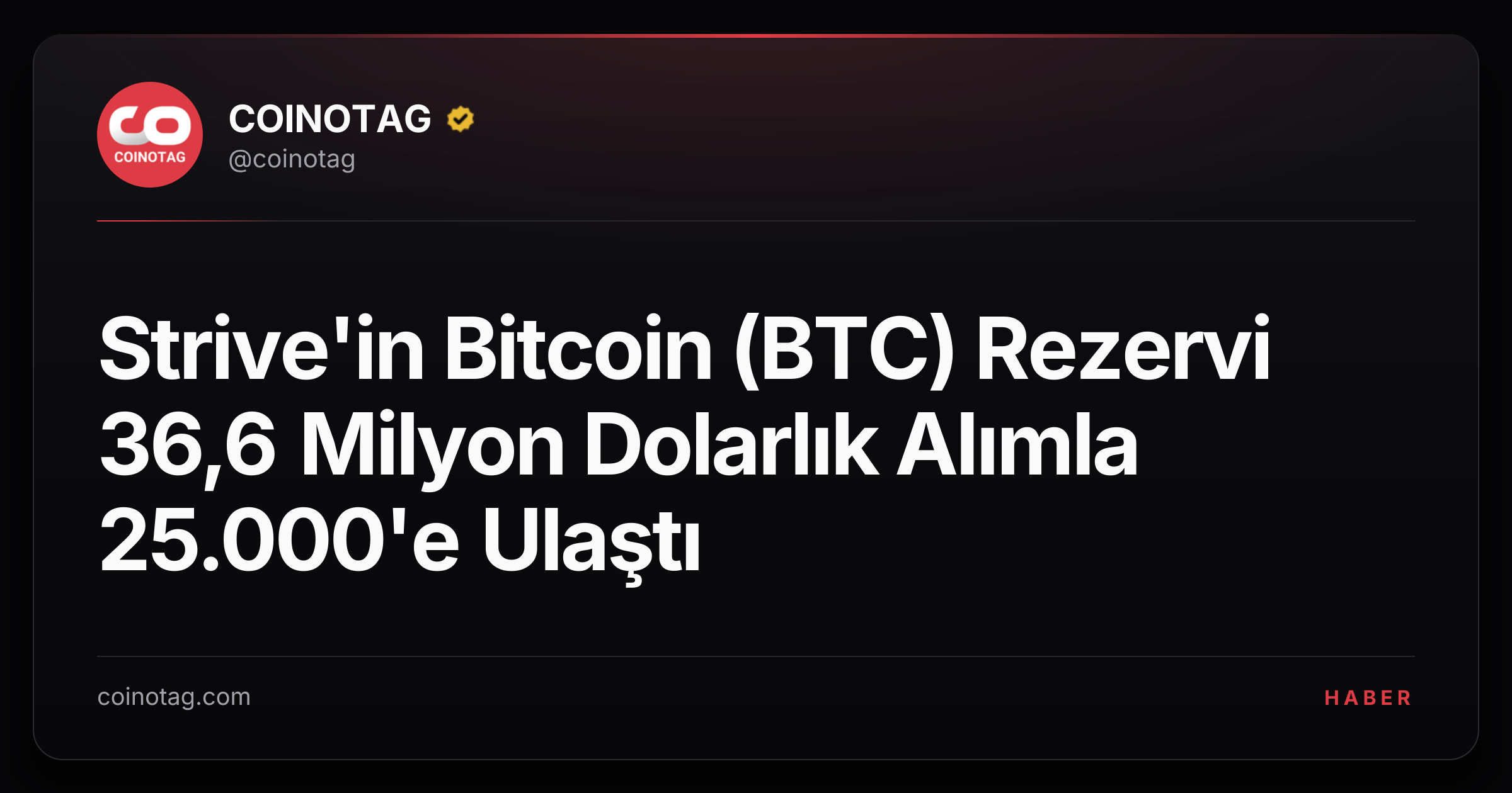 Strive'in Bitcoin (BTC) Rezervi 36,6 Milyon Dolarlık Alımla 25.000'e Ulaştı