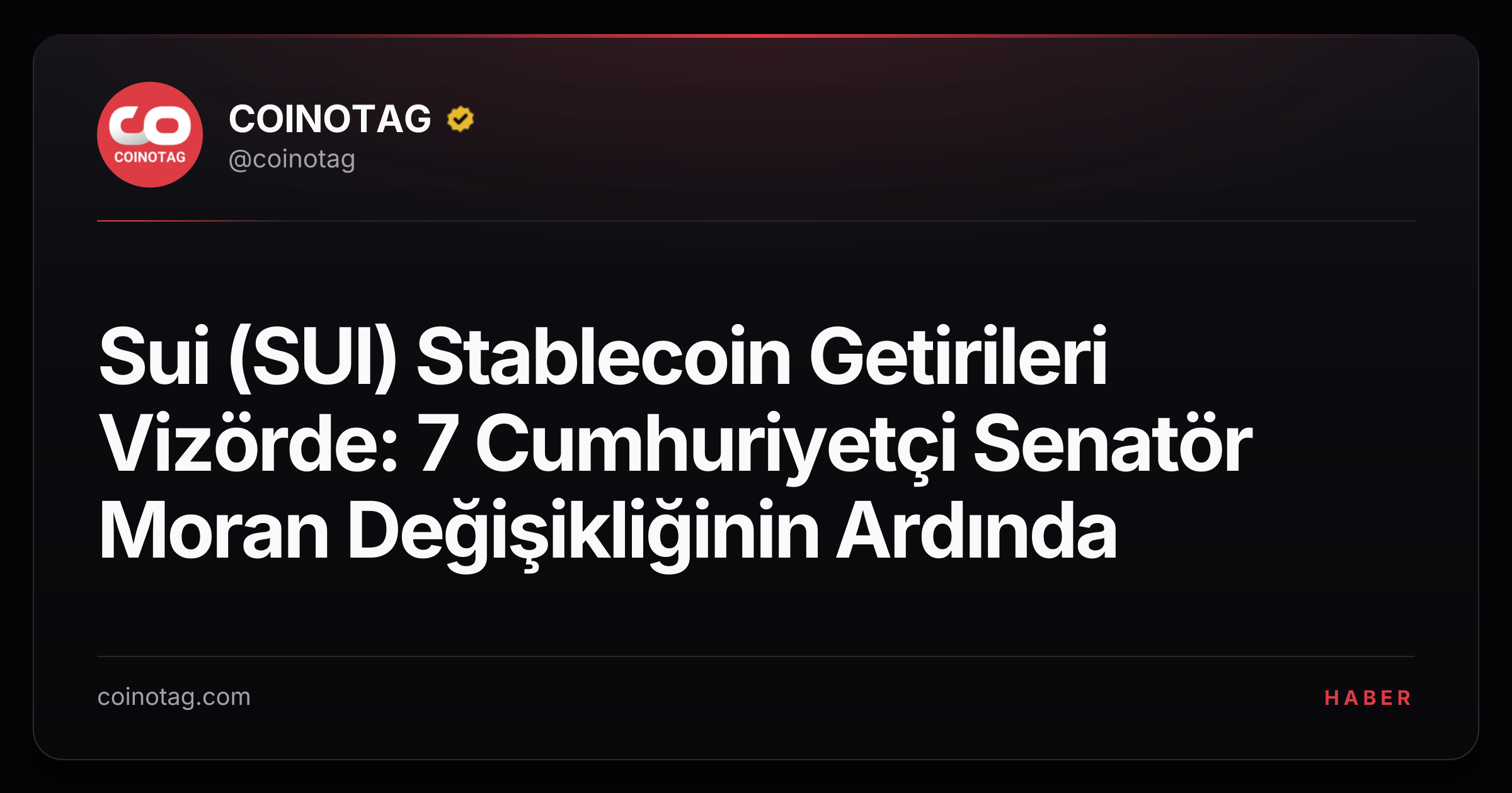 Sui (SUI) Stablecoin Getirileri Vizörde: 7 Cumhuriyetçi Senatör Moran Değişikliğinin Ardında