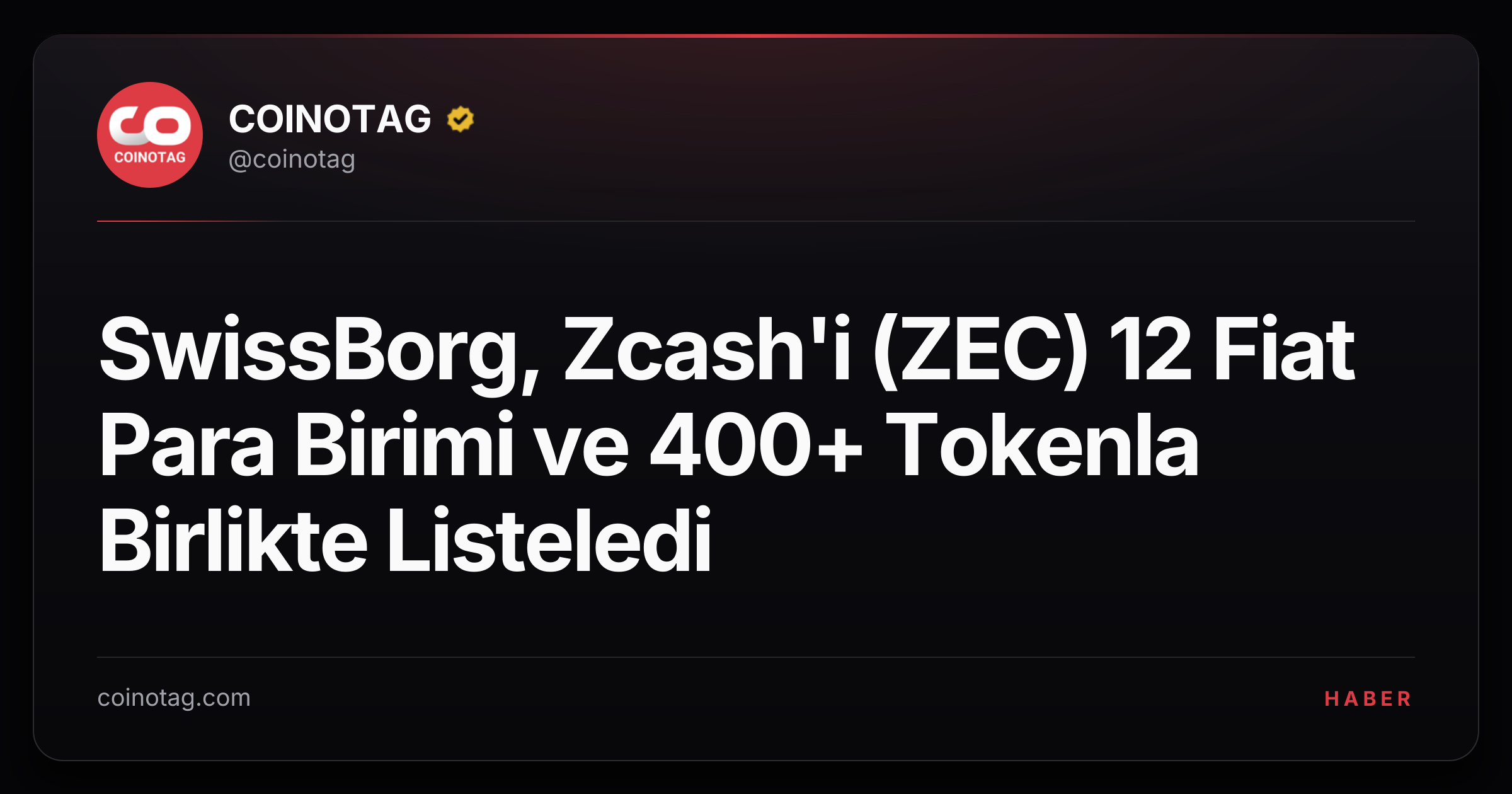 SwissBorg, Zcash'i (ZEC) 12 Fiat Para Birimi ve 400+ Tokenla Birlikte Listeledi