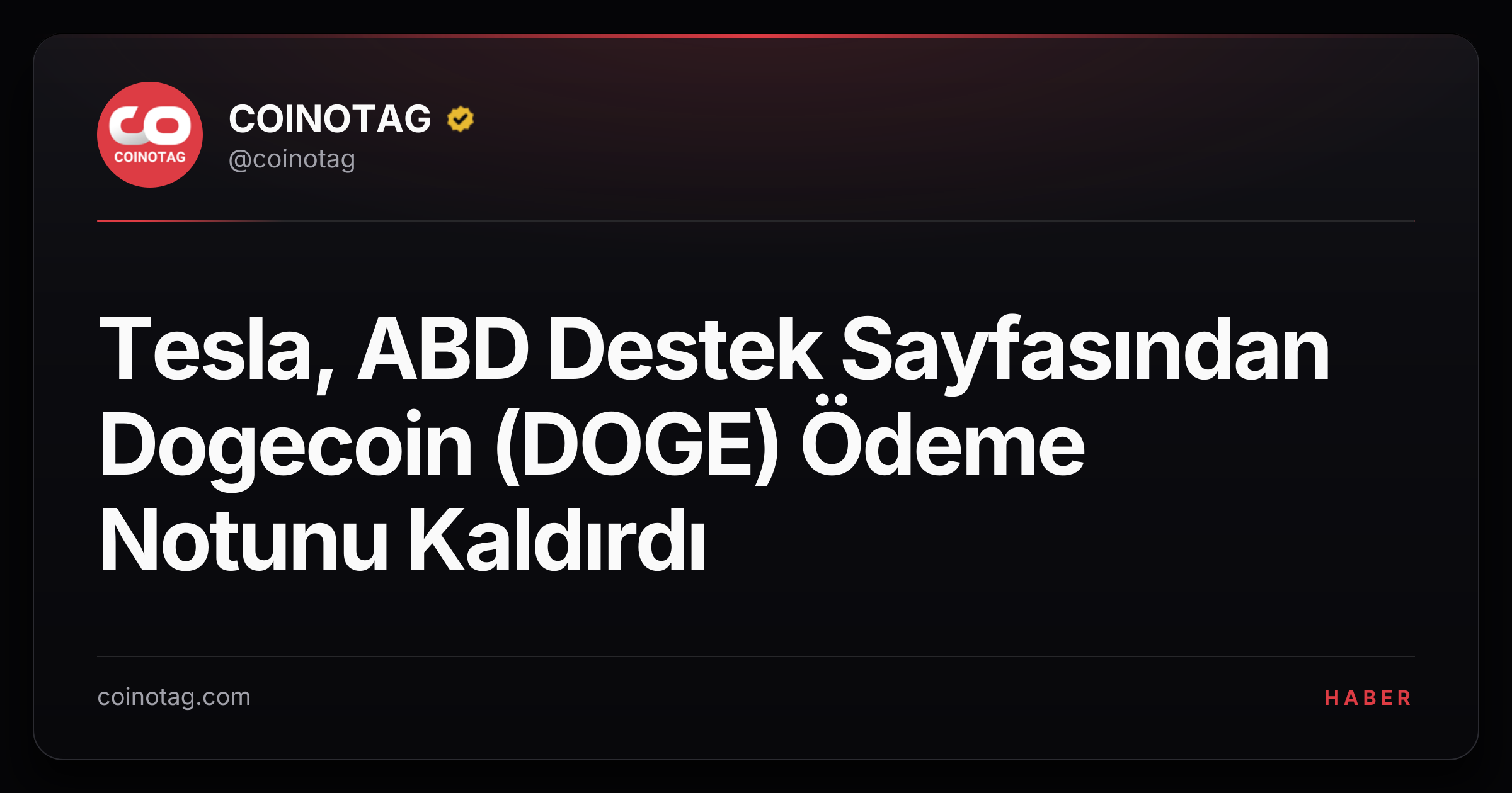 Tesla, ABD Destek Sayfasından Dogecoin (DOGE) Ödeme Notunu Kaldırdı