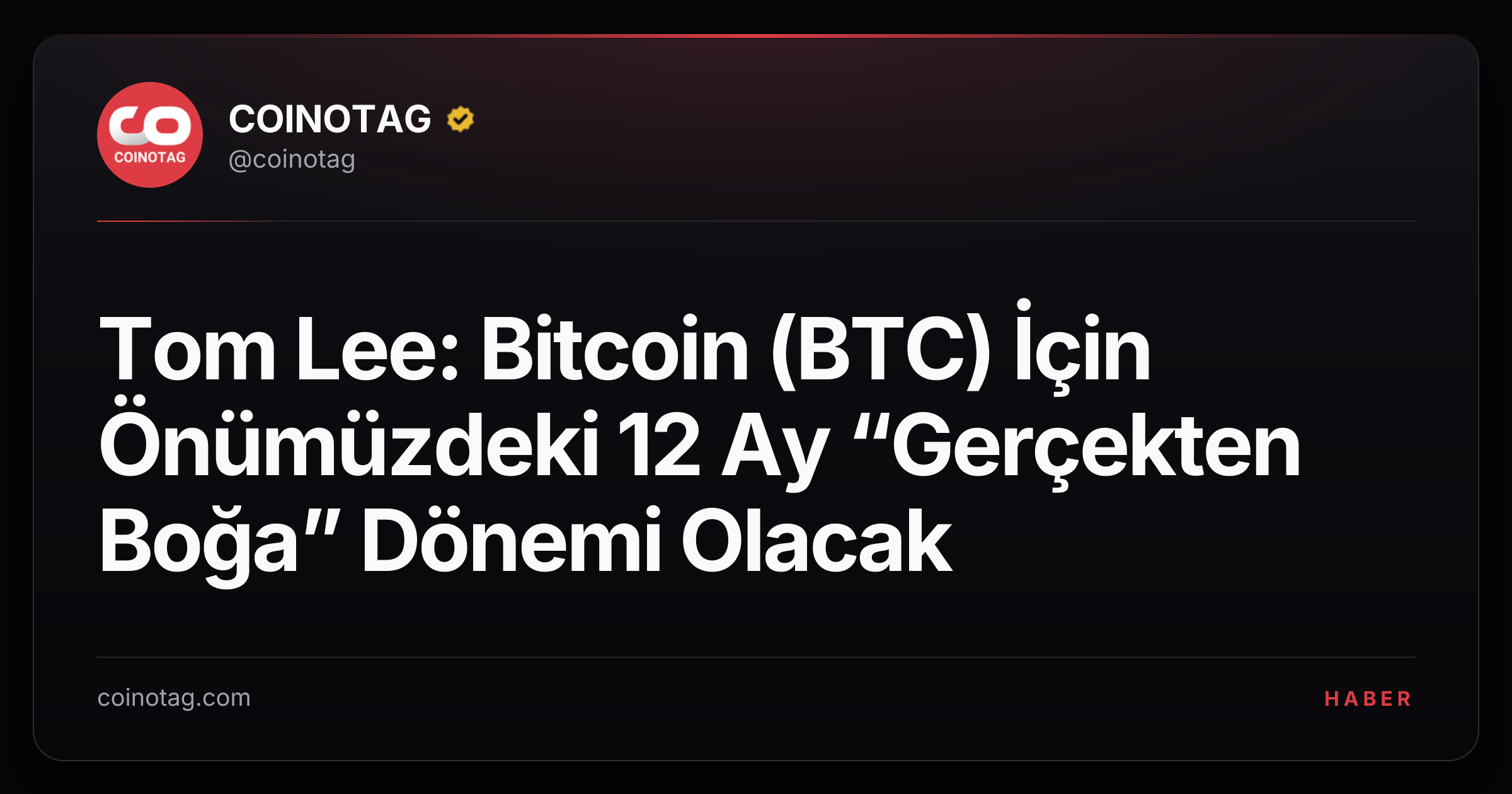 Tom Lee: Bitcoin (BTC) İçin Önümüzdeki 12 Ay “Gerçekten Boğa” Dönemi Olacak