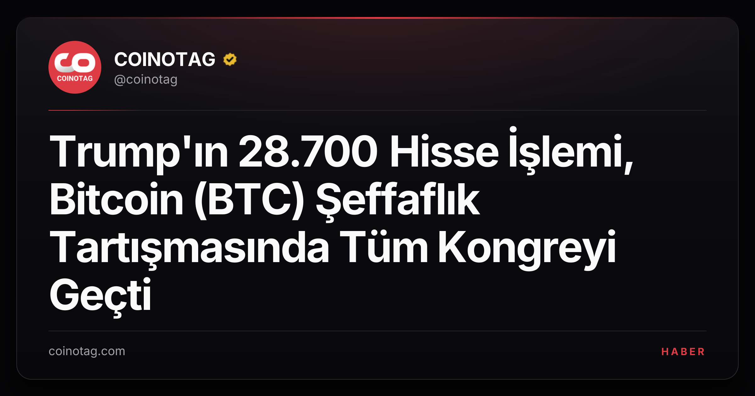 Trump'ın 28.700 Hisse İşlemi, Bitcoin (BTC) Şeffaflık Tartışmasında Tüm Kongreyi Geçti