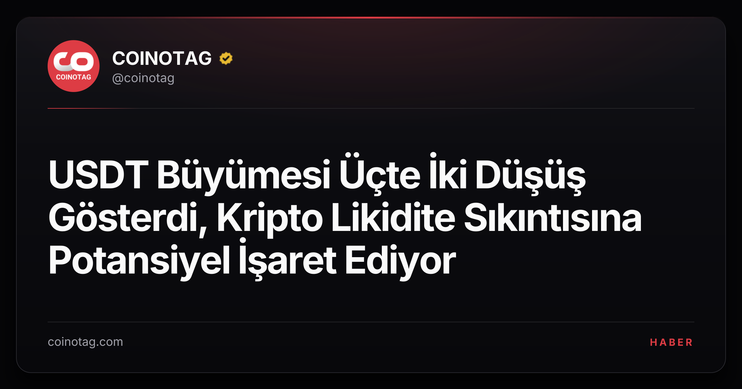 USDT Büyümesi Üçte İki Düşüş Gösterdi, Kripto Likidite Sıkıntısına Potansiyel İşaret Ediyor