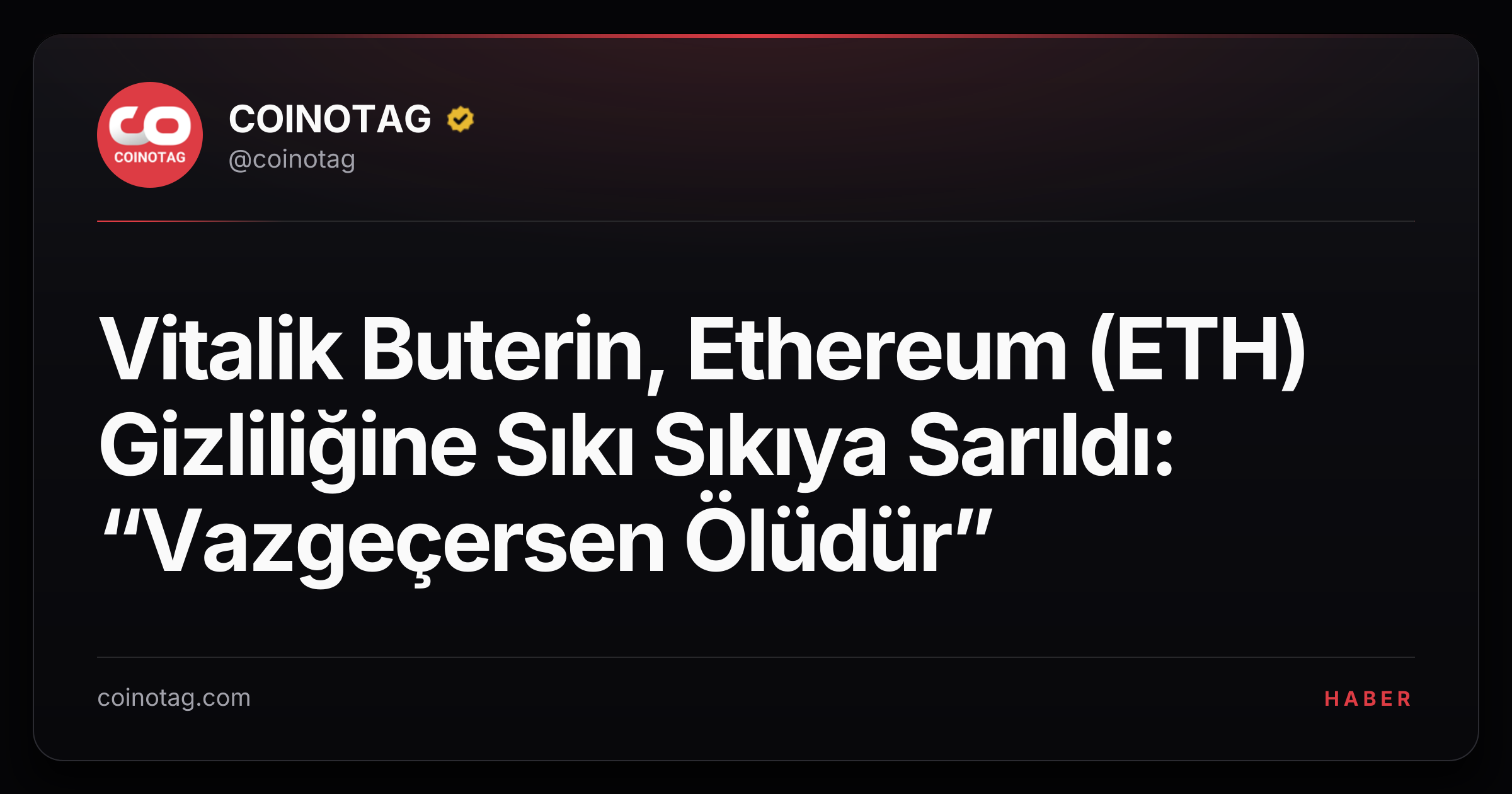 Vitalik Buterin, Ethereum (ETH) Gizliliğine Sıkı Sıkıya Sarıldı: “Vazgeçersen Ölüdür”
