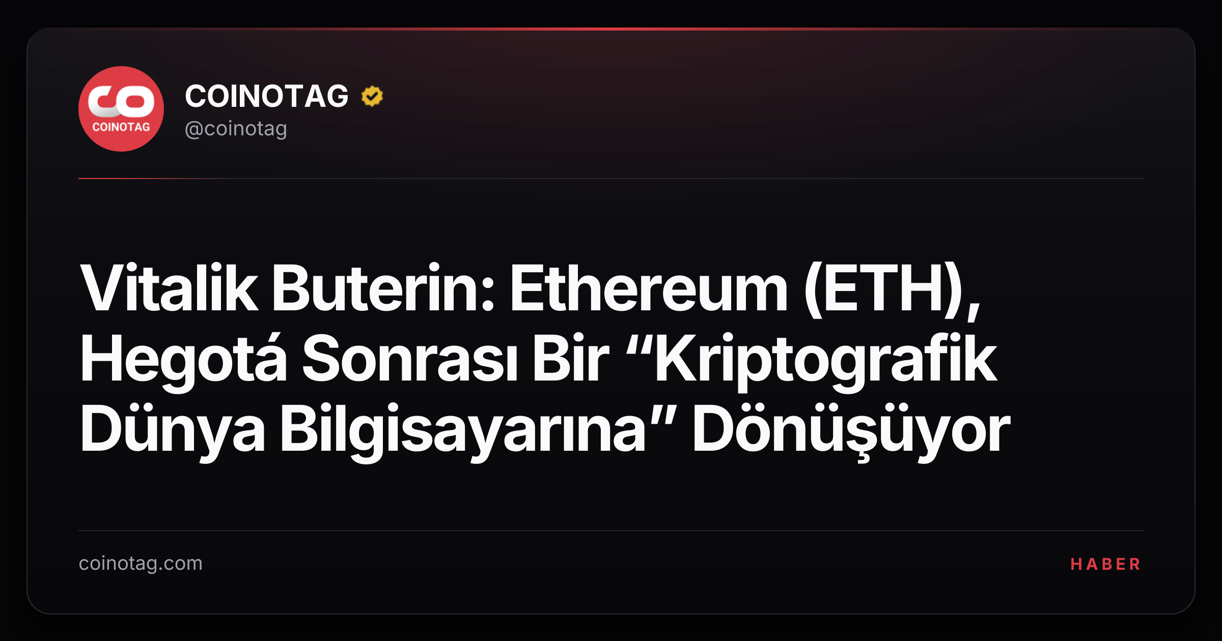 Vitalik Buterin: Ethereum (ETH), Hegotá Sonrası Bir “Kriptografik Dünya Bilgisayarına” Dönüşüyor