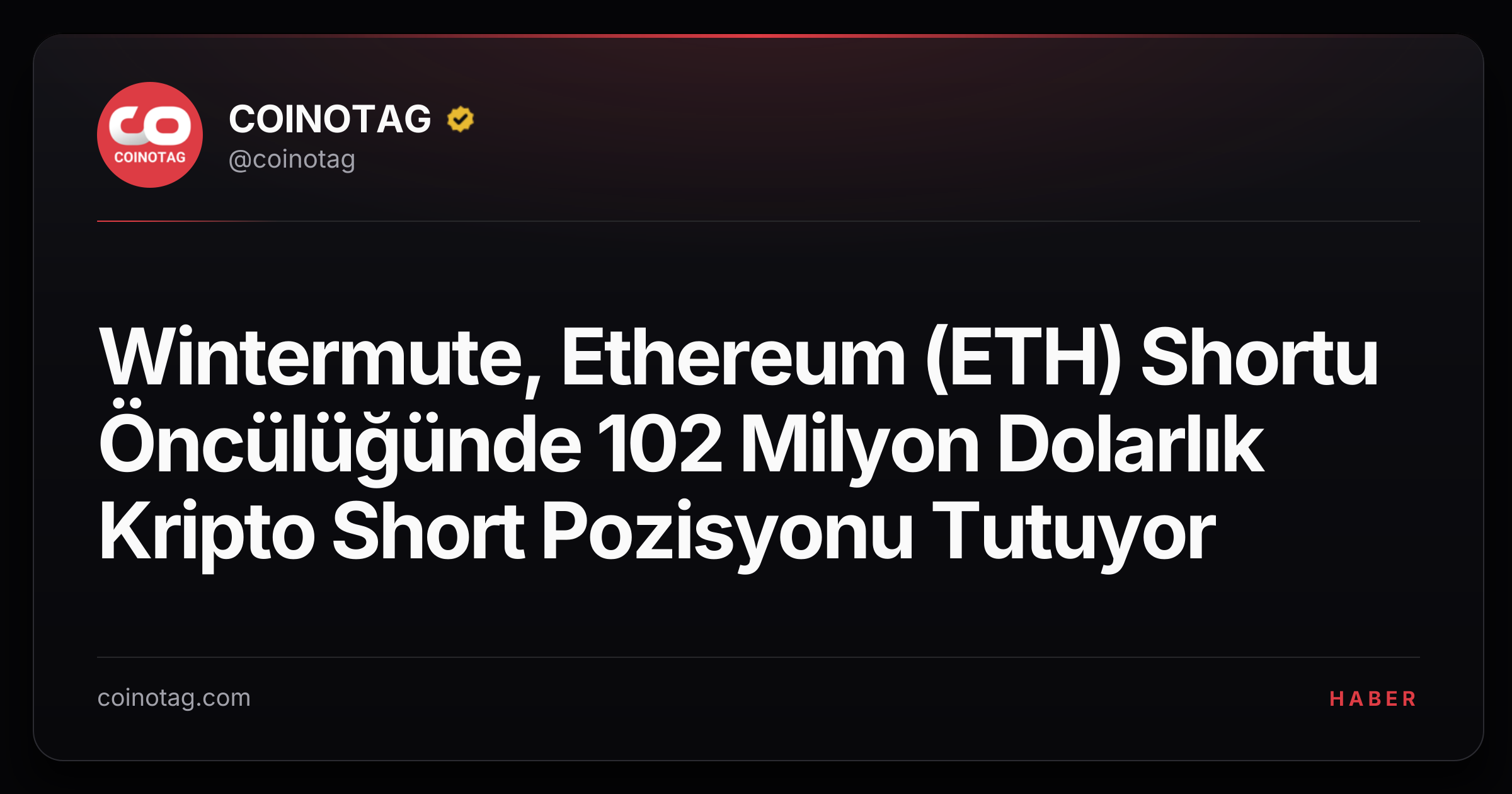 Wintermute, Ethereum (ETH) Shortu Öncülüğünde 102 Milyon Dolarlık Kripto Short Pozisyonu Tutuyor