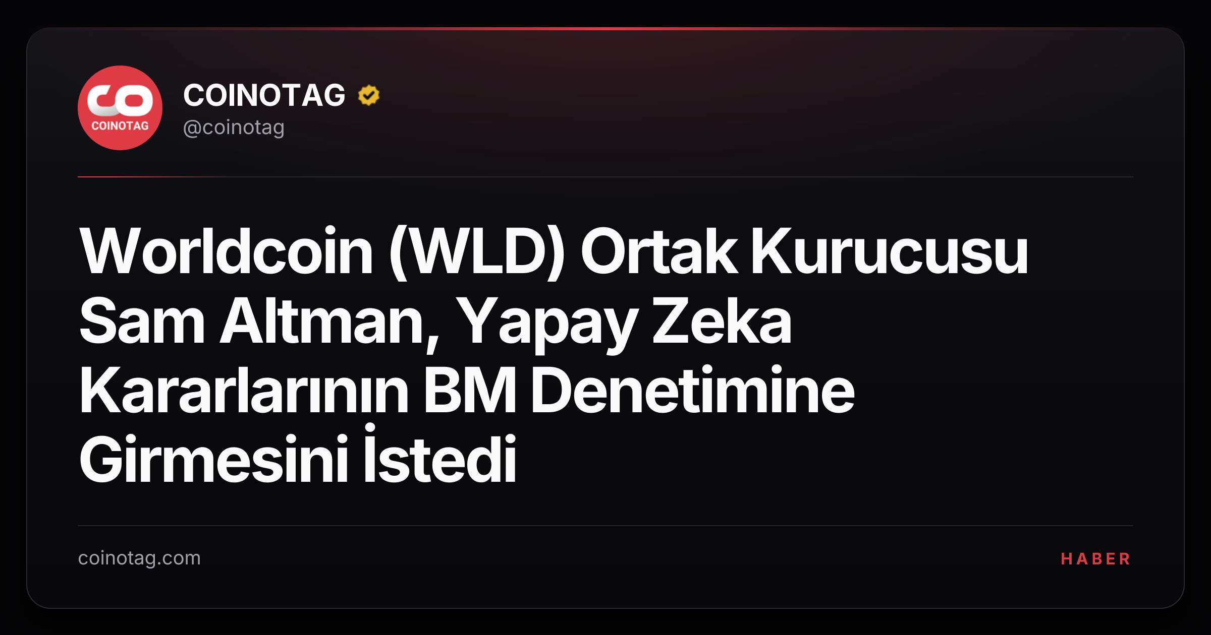 Worldcoin (WLD) Ortak Kurucusu Sam Altman, Yapay Zeka Kararlarının BM Denetimine Girmesini İstedi