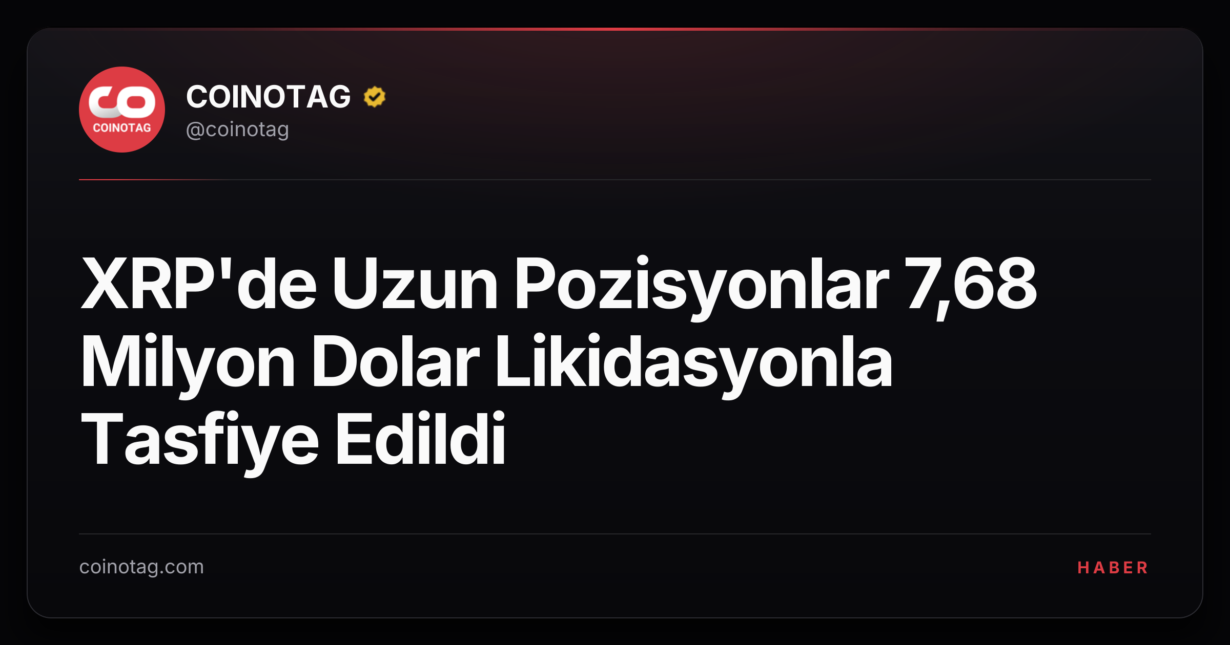 XRP'de Uzun Pozisyonlar 7,68 Milyon Dolar Likidasyonla Tasfiye Edildi