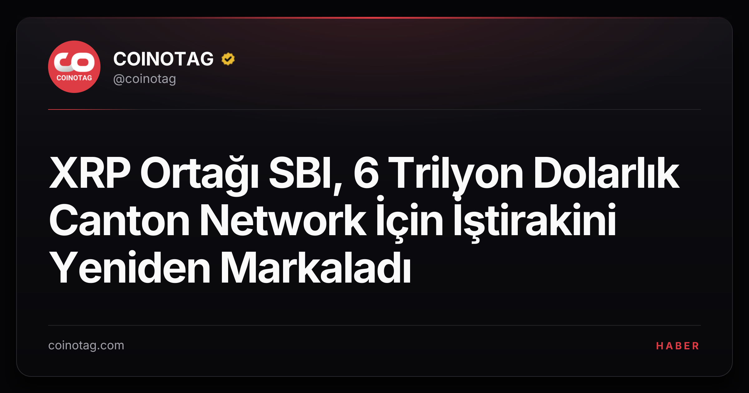 XRP Ortağı SBI, 6 Trilyon Dolarlık Canton Network İçin İştirakini Yeniden Markaladı