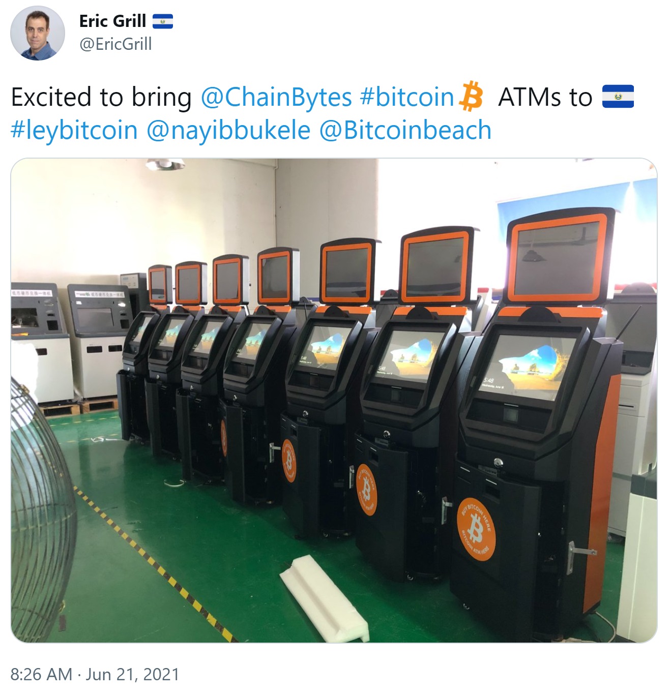 Chainbytes, Bitcoin ATM'lerini El Salvador'a Getiriyor, Üretim Merkezini Başlatıyor